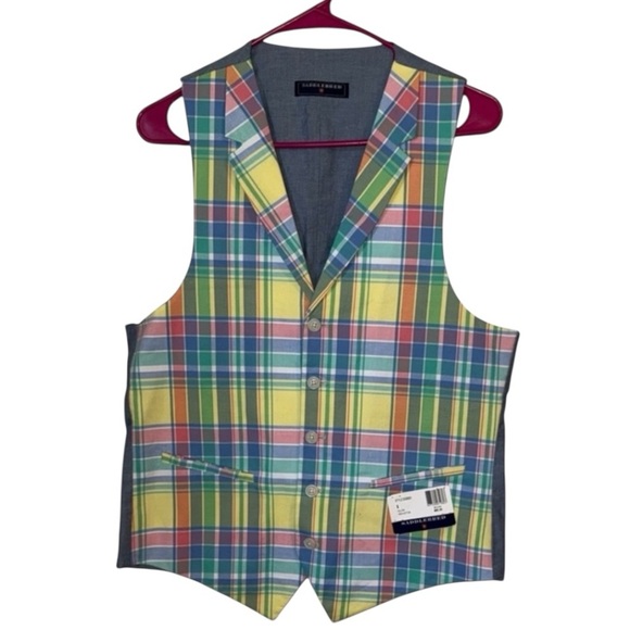 🌹NWT:SADDLEBRED PLAID BUTTON UP VEST - Picture 1 of 6